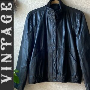 West Bay black zipper leather jacket